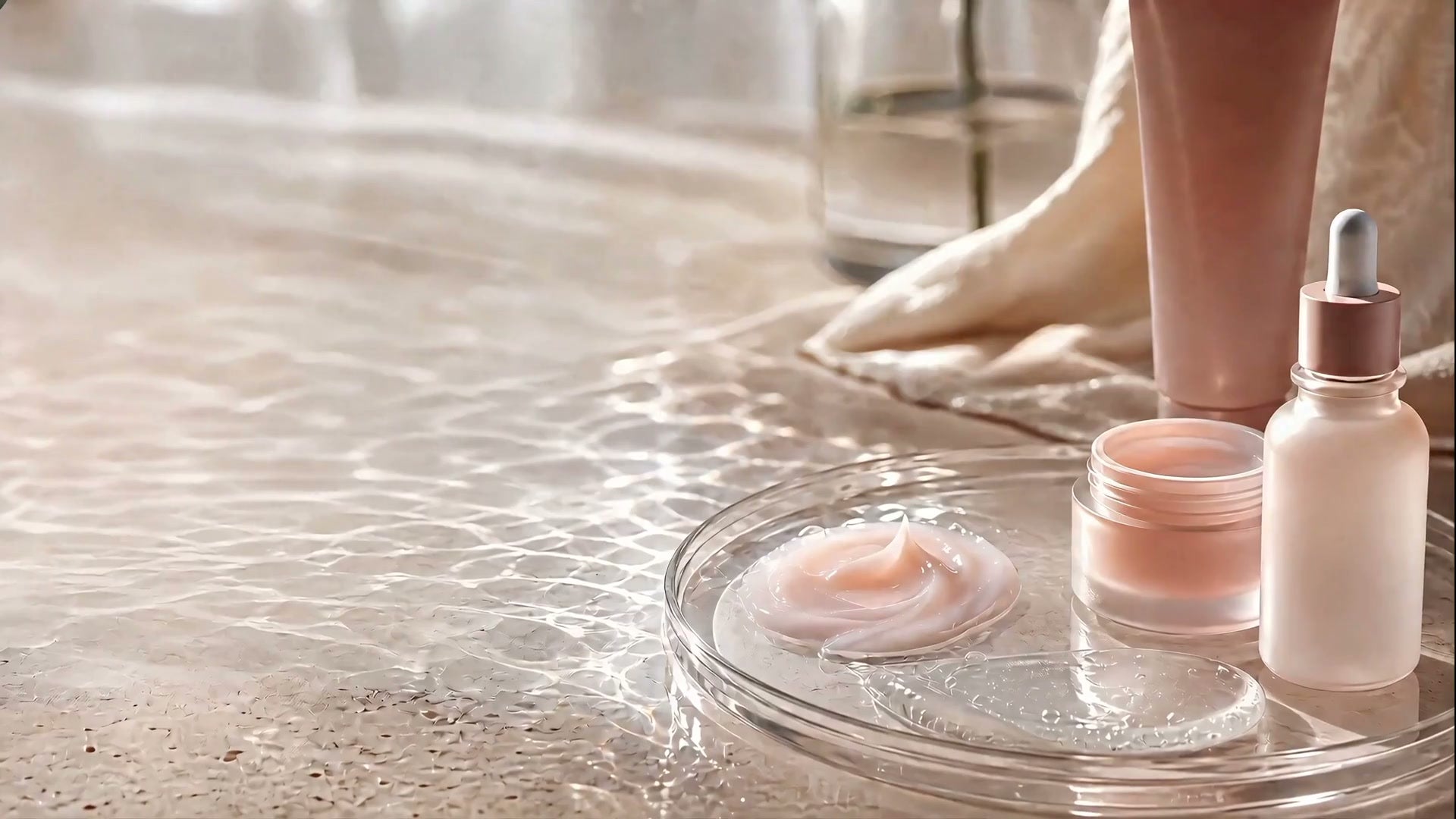 Milky glass skin night ritual texture film still