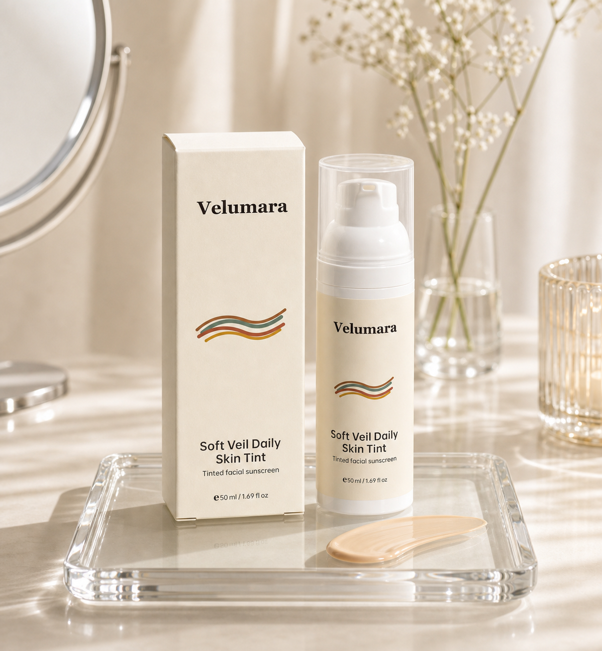 Soft Veil Daily Skin Tint morning vanity scene